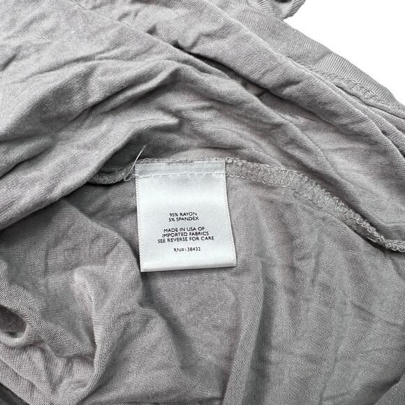 ModCloth V-Neck Ruched Suplice 3/4 Sleeve Top Shirt Gray Womens Medium - Picture 6 of 7